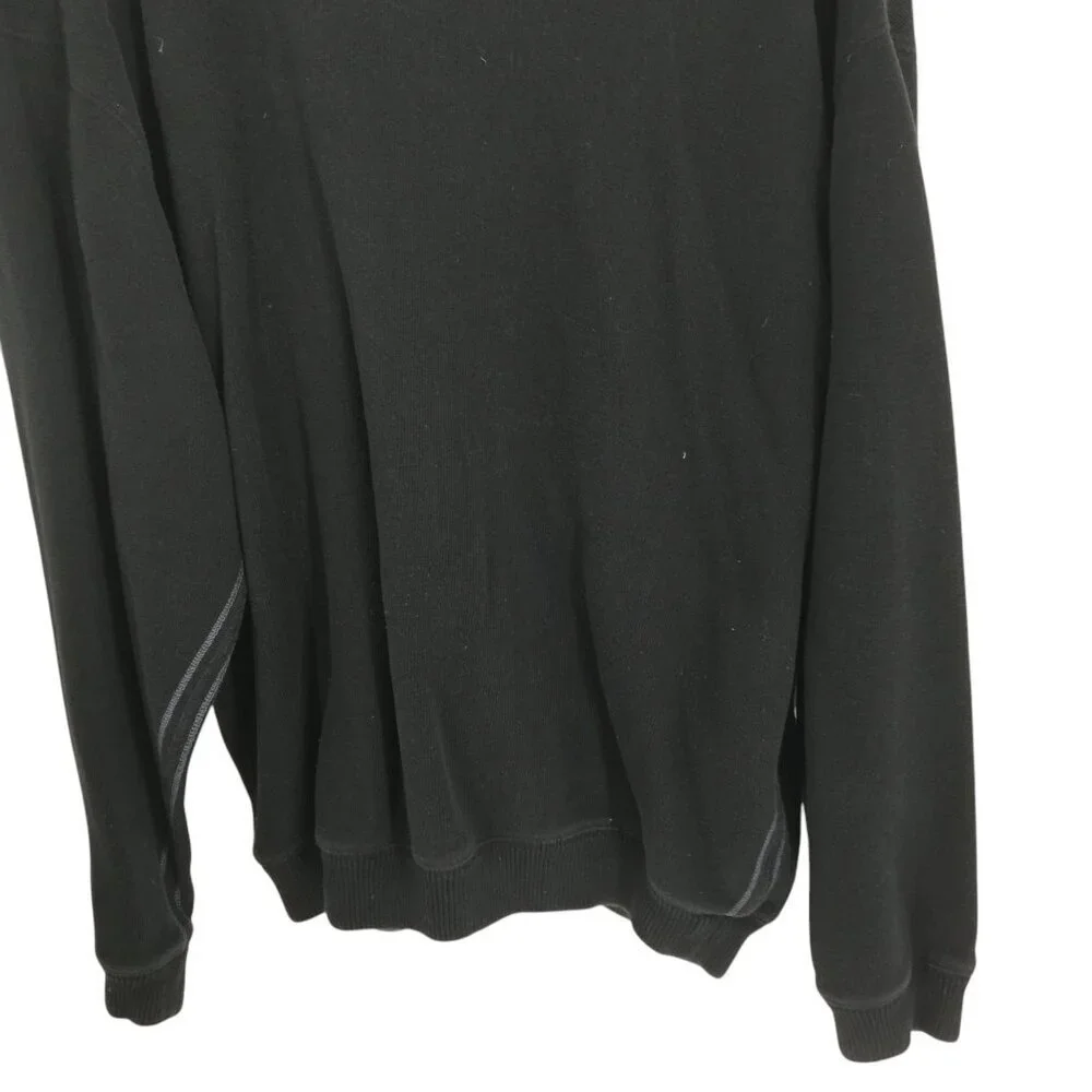 Tommy Bahama Notch Neck Reversible Long Sleeve Sweater Size L Black Brown